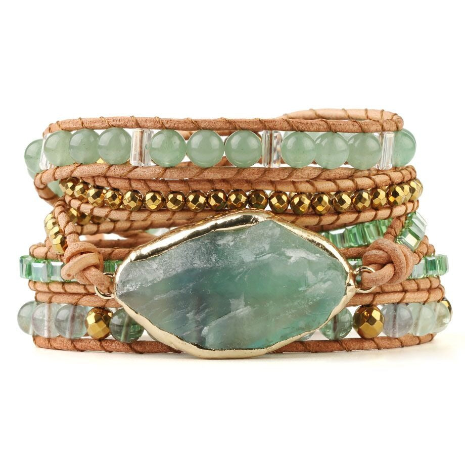 Natural Stone Beaded Bracelet on Adjustable Cord