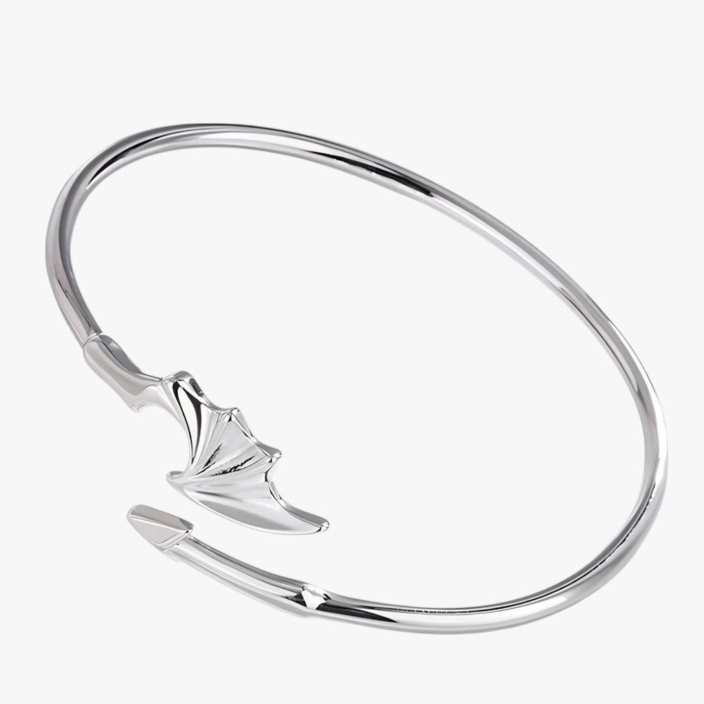 Sterling Silver Bracelet with Gold-Tone Feather Charm
