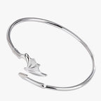 Sterling Silver Bracelet with Gold-Tone Feather Charm