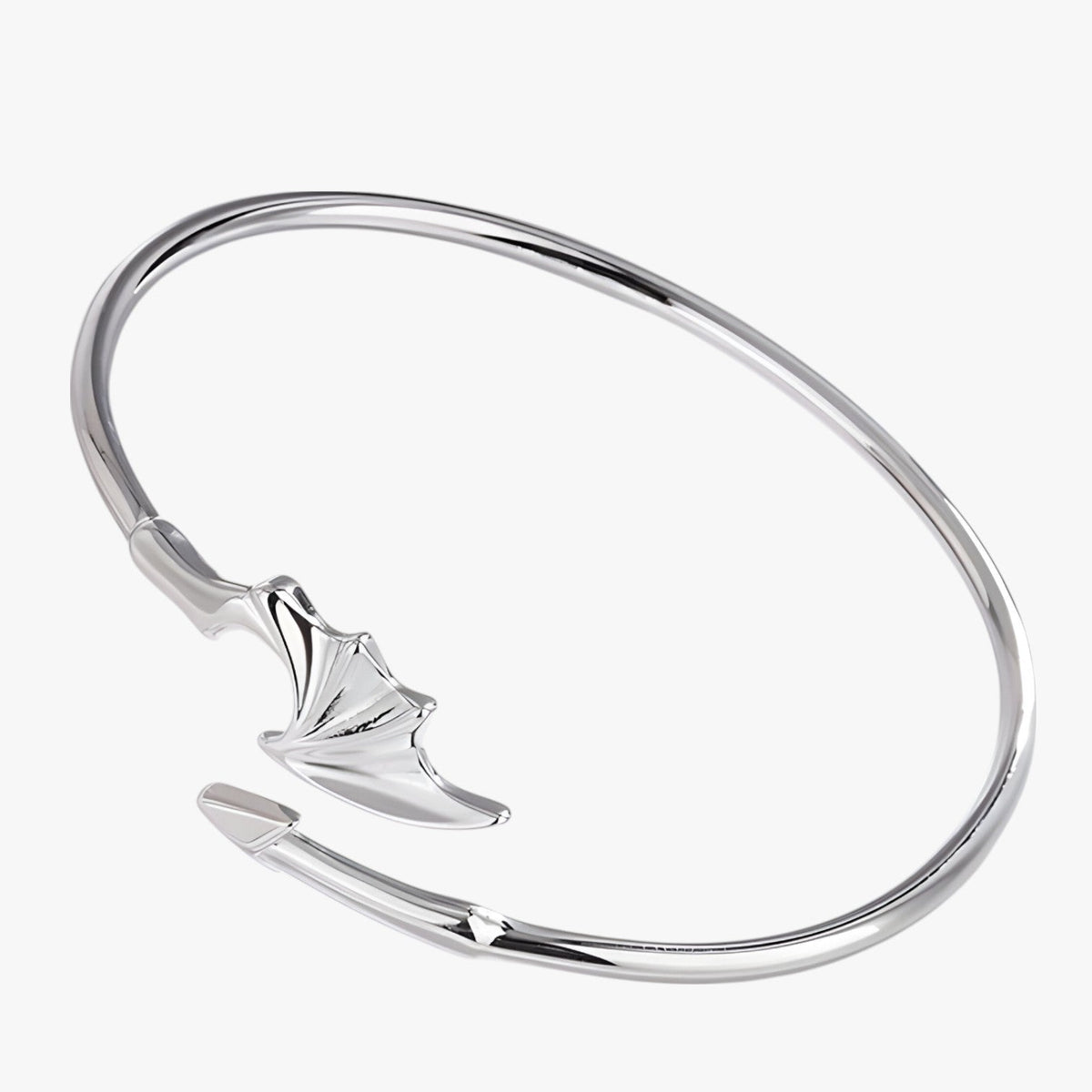 Sterling Silver Bracelet with Gold-Tone Feather Charm