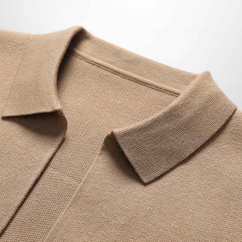 Tailored Knit Cardigan with Contrast Trim Detailing