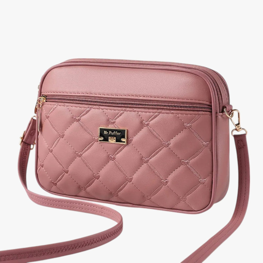 Women's Small Diamond-Quilted PU Shoulder Bag