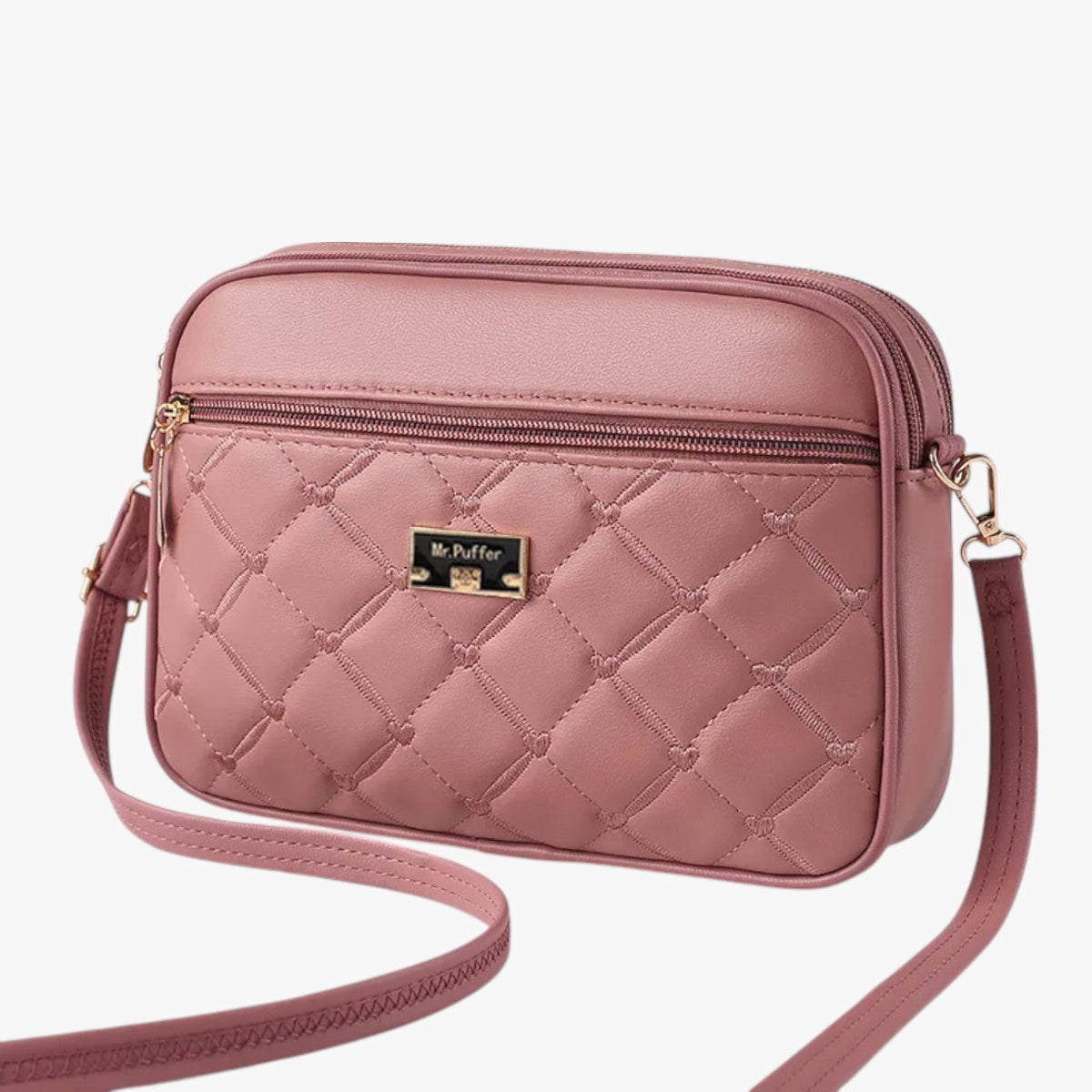 Women's Small Diamond-Quilted PU Shoulder Bag