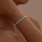 Gold-Tone Double Chain Turquoise Bracelet