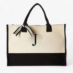 Reusable Canvas Cotton Initial Letter Tote Bag