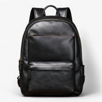 Vintage-Inspired Leather Travel Backpack for Work and School
