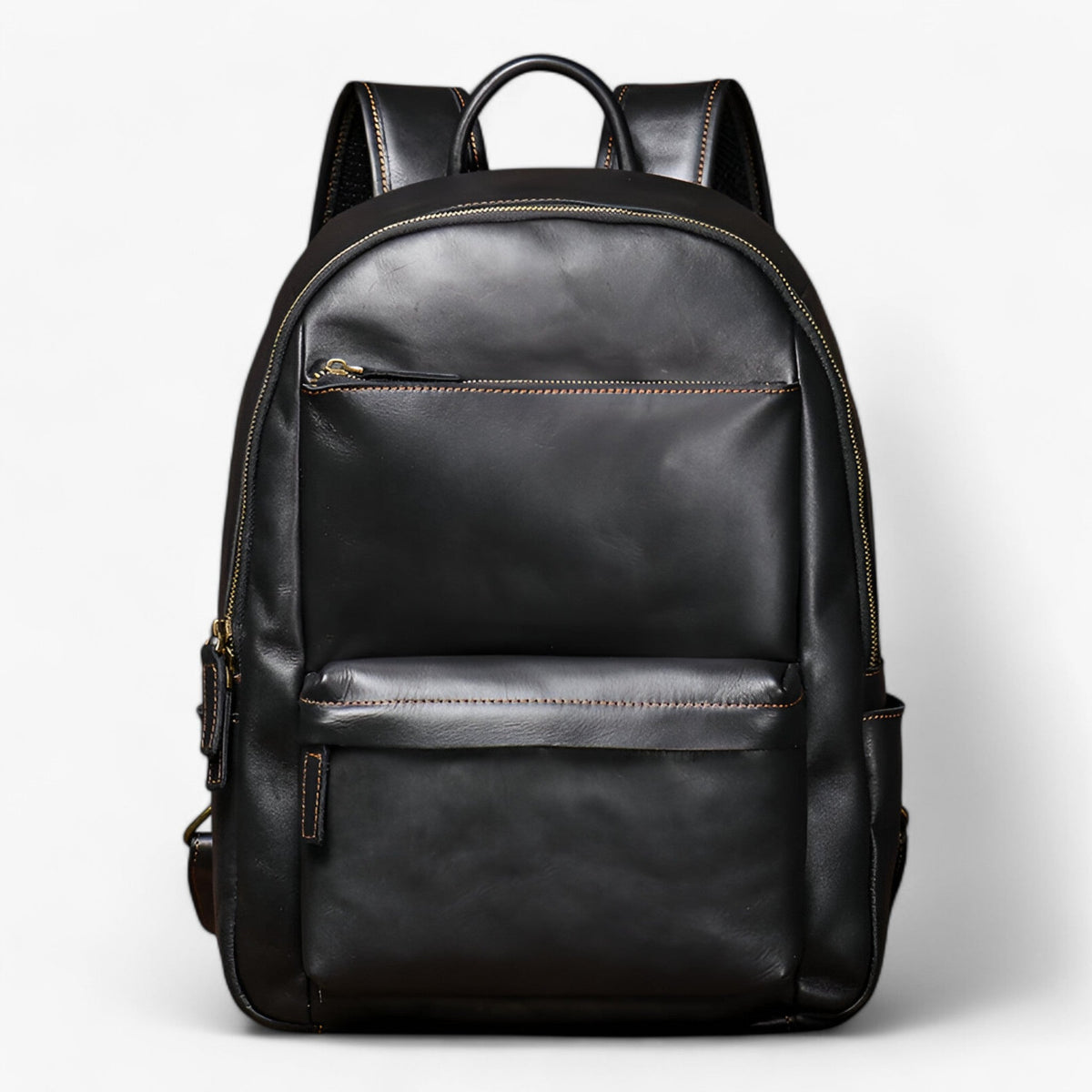 Vintage-Inspired Leather Travel Backpack for Work and School