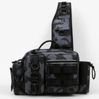 Two-Compartment Nylon Fishing Backpack with Rod Holder
