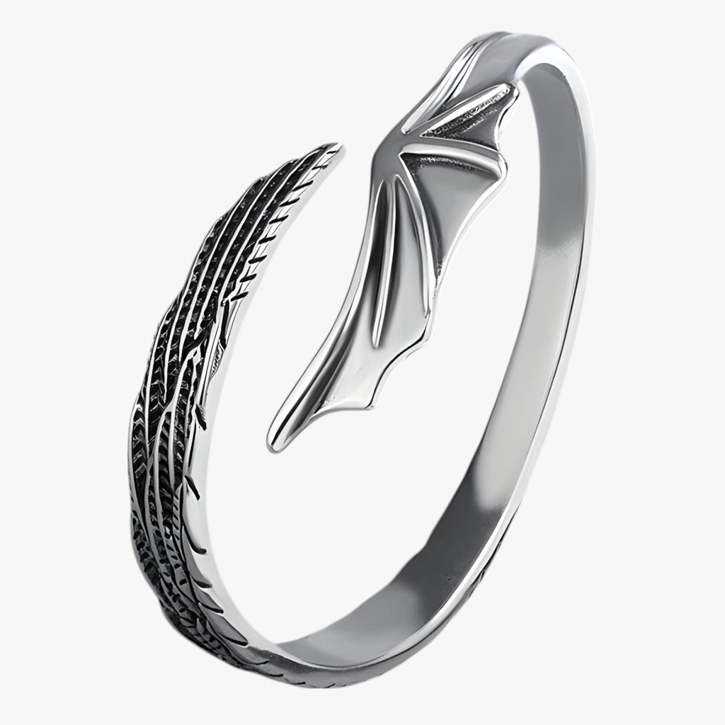 Sterling Silver Bracelet with Gold-Tone Feather Charm