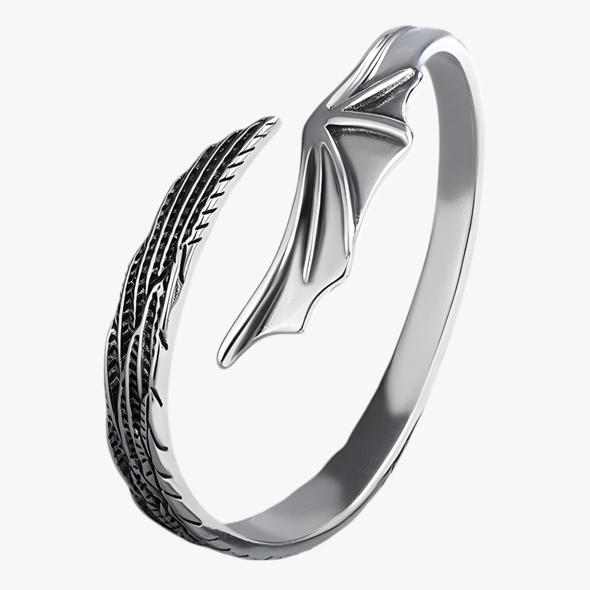 Sterling Silver Bracelet with Gold-Tone Feather Charm