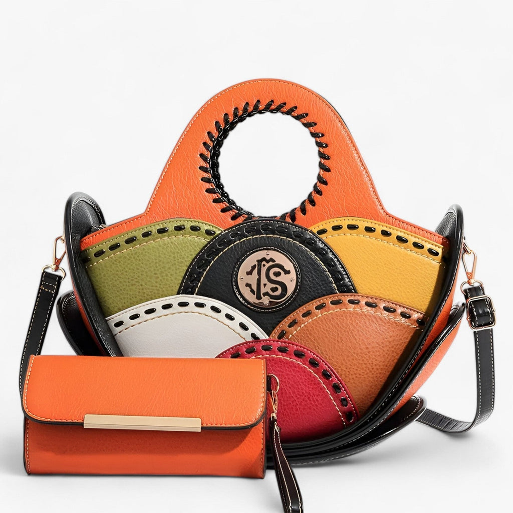 Large Leather Shoulder Bag with Multiple Storage Pockets