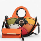 Large Leather Shoulder Bag with Multiple Storage Pockets