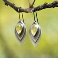 Sterling Silver Amber-Look Teardrop Drop Earrings