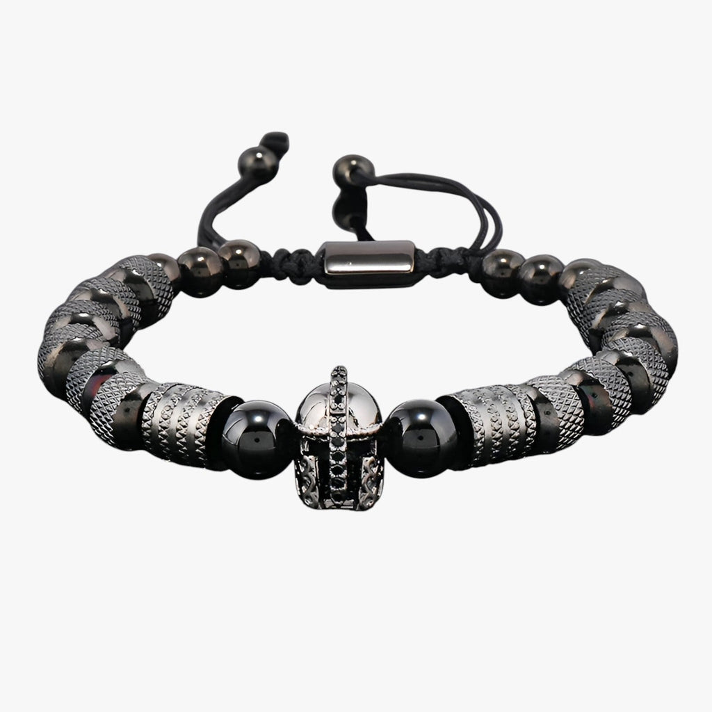 Beaded Bracelet with Spartan Helmet Charm