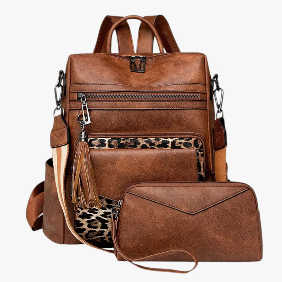 Elegant Soft Leather Backpack with Laptop Space