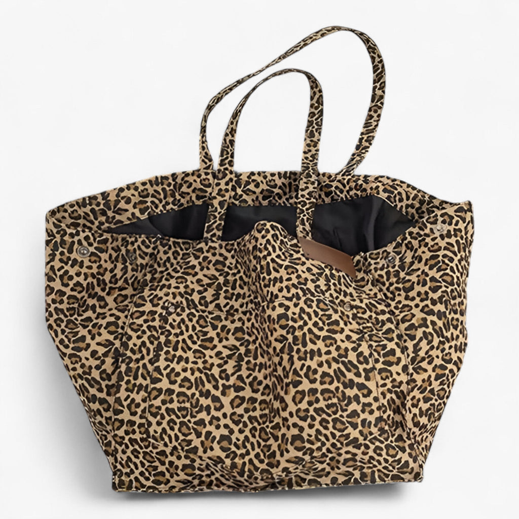 Bold Leopard Print Shoulder Bag with Large Compartment