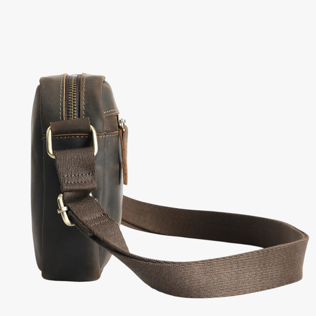 Men's Elegant Dark Brown Organised Shoulder Bag