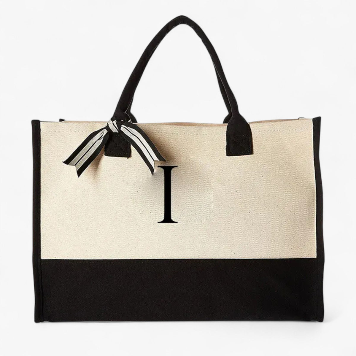 Reusable Canvas Cotton Initial Letter Tote Bag