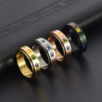 Rotating Rainbow Paw Fidget Ring