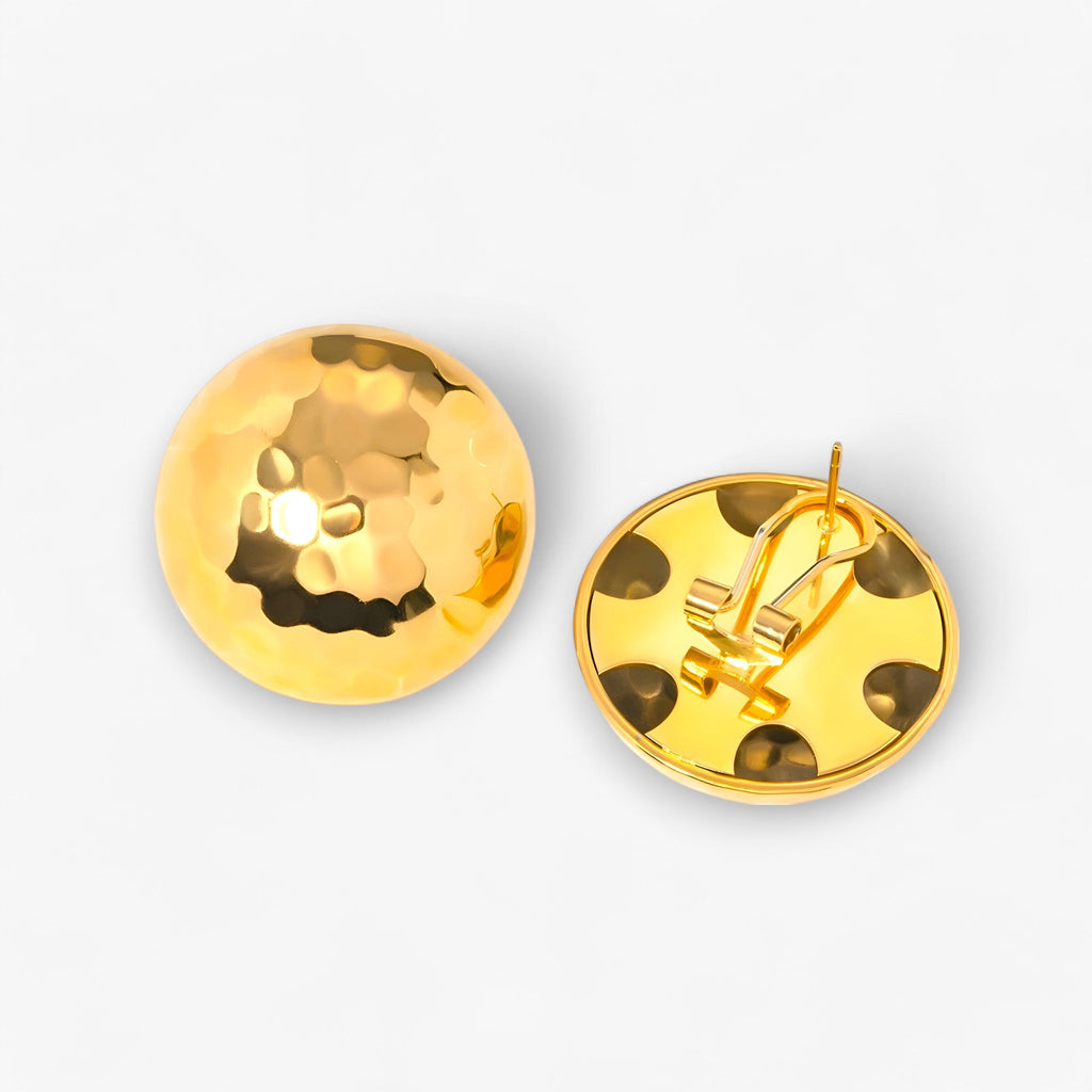 Classic Gold-Tone Earrings in Stainless Steel