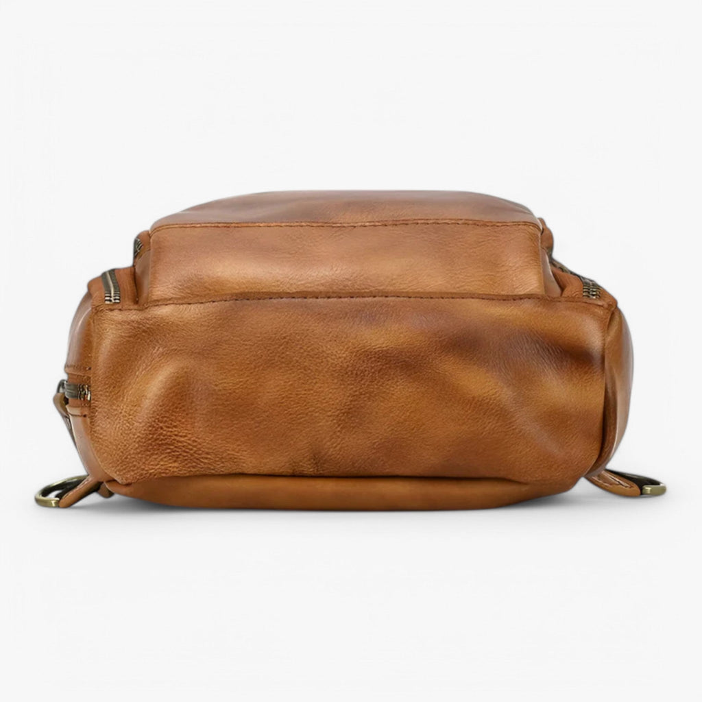 Men's Genuine Ox Leather Chest Bag with USB Charging Port