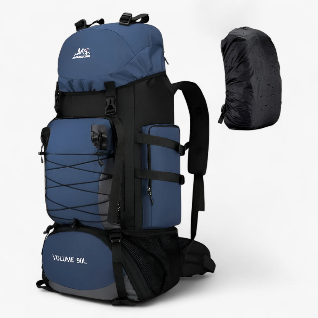 Unisex 90L Waterproof Nylon Hiking and Travel Backpack