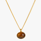 Vintage Necklace with Tiger's Eye Stone Pendant