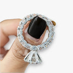 Moissanietring in S925 zilver met verborgen halo
