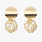 Braided Gold-Tone Hoop Earrings with Vintage Finish
