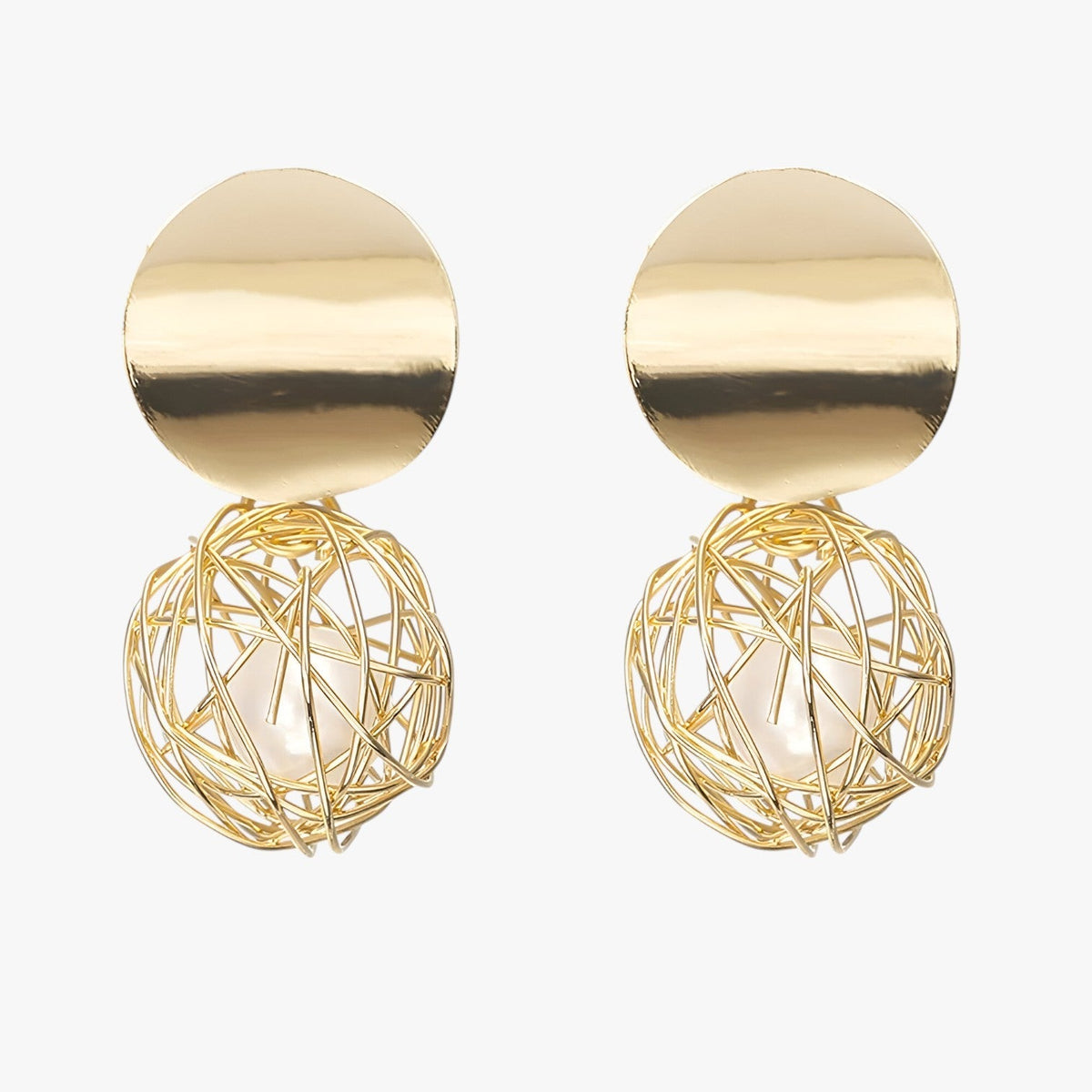 Braided Gold-Tone Hoop Earrings with Vintage Finish