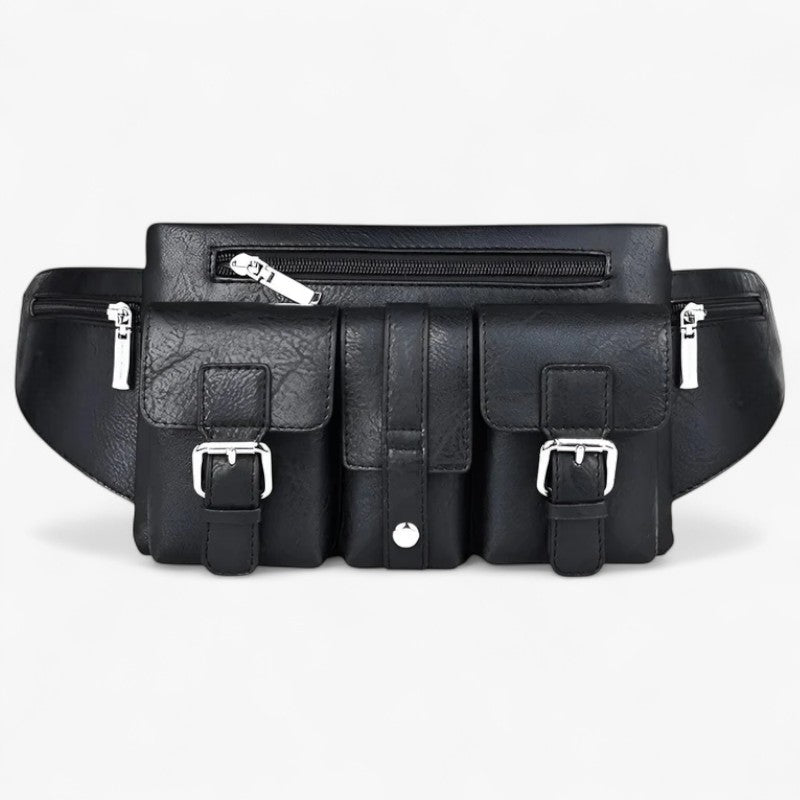 Men's Leather Belt Bag with Spacious Front Pocket