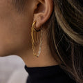 Gelaagde oorringen met ketting