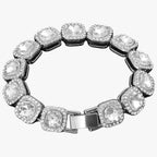 Kristallen tennisarmband met hangende hartbedels