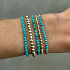 Gold-Tone Turquoise-Look Beaded Bracelet