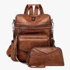 Elegant Soft Leather Backpack with Laptop Space