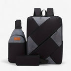 Three-Piece Backpack Set with Matching Clutch and Pencil Case
