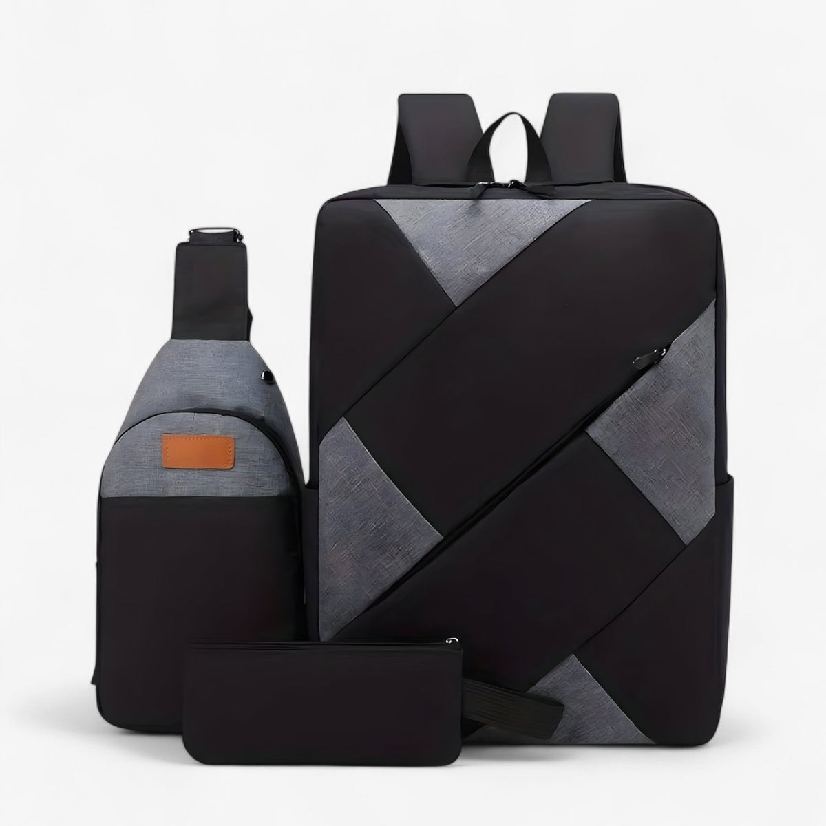 Three-Piece Backpack Set with Matching Clutch and Pencil Case