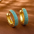 Minimalist Turquoise Hoop Earrings