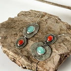 Silver-Tone Multi-Stone Drop Earrings