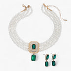 Multi-Layer Pearl Necklace and Earring Set