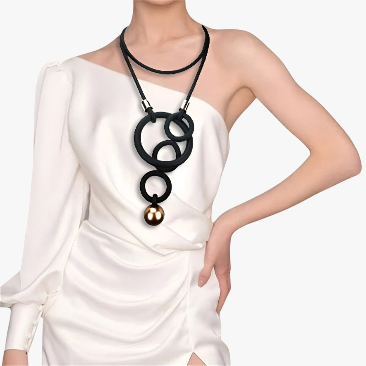 Adjustable Necklace with Large Pearl Pendants