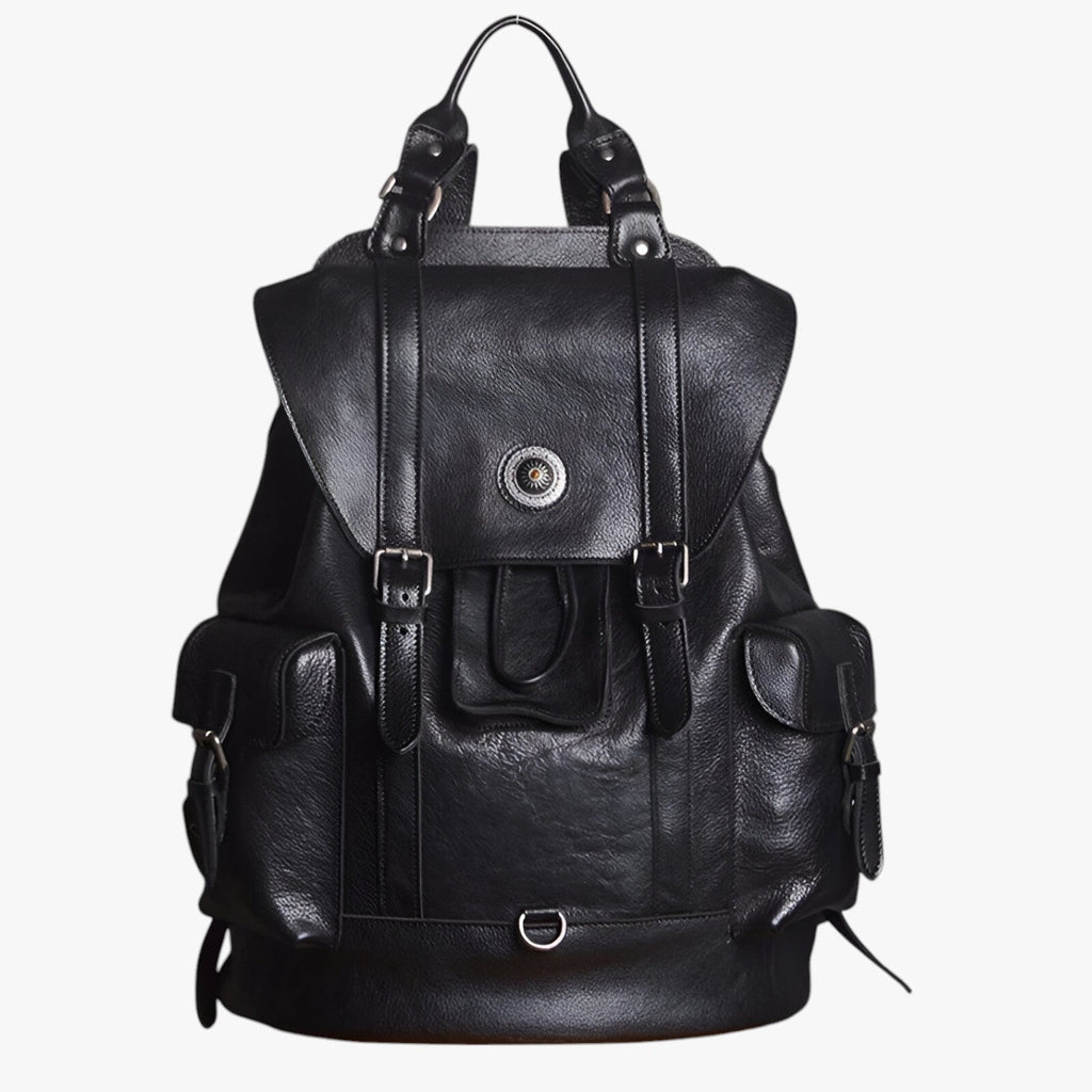 Water-Repellent Leather Travel Bag with 15-Inch Laptop Space