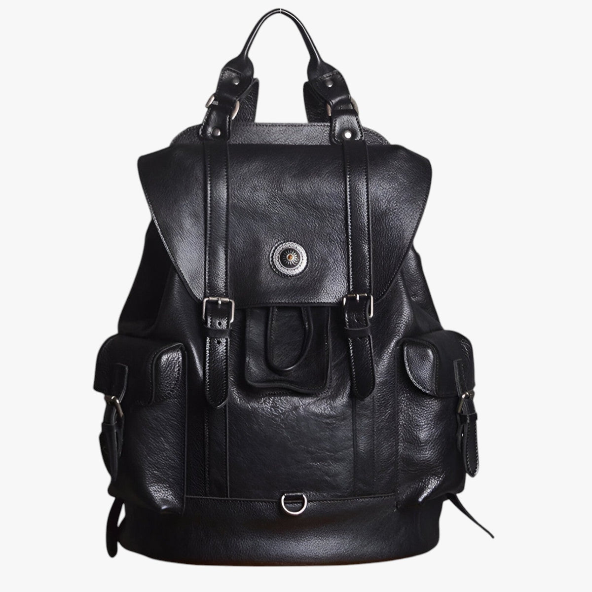 Water-Repellent Leather Travel Bag with 15-Inch Laptop Space