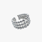 Geometrische ring met drie lagen in zilverkleur