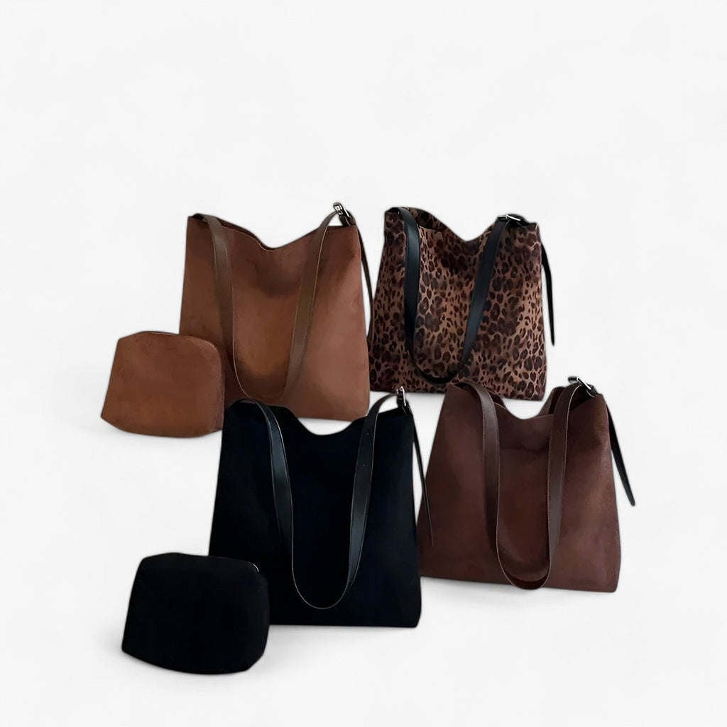 Classic Suede Leather Shoulder and Crossbody Bag