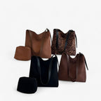 Classic Suede Leather Shoulder and Crossbody Bag