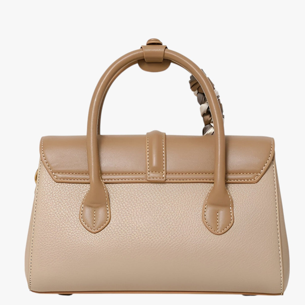 Women's Beige Genuine Buffalo Leather Shoulder Bag