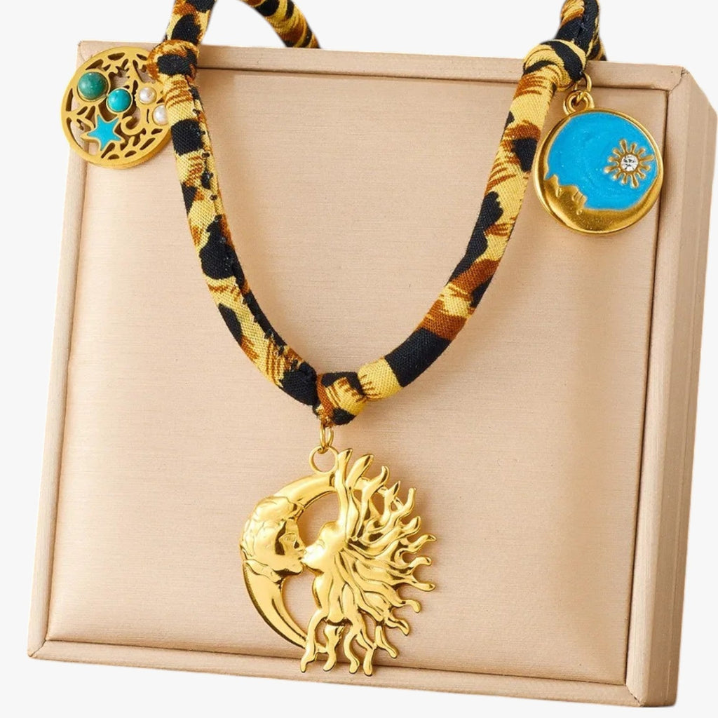 Leopard Charm Necklace with Gold-Tone Detailing