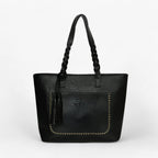 Simple Elegant Leather Handbag with Tassel Detail