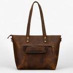 Ruime lichte shopper van echt leer voor dames